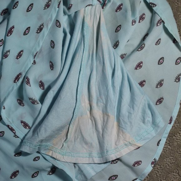 NWT The Pattern Size 3X Flowy Light Blue "Eye" Patterned Blouse - Picture 7 of 7